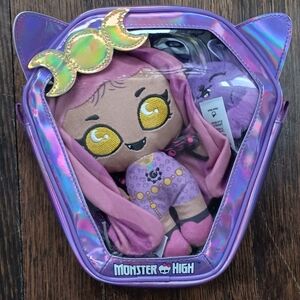 MONSTER HIGH Plush Doll Set Ghoul N Go Clawdeen Wolf Plushie & Pet Dog Crescent